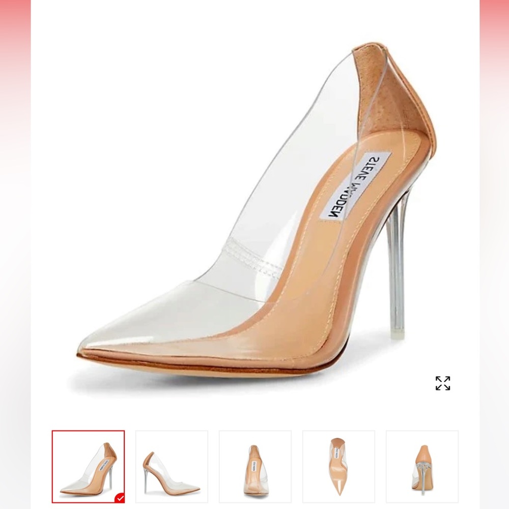 Steve Madden Clear and Tan Heels